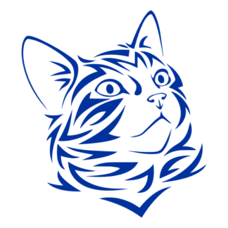 Tribal Cat Decal (Blue)
